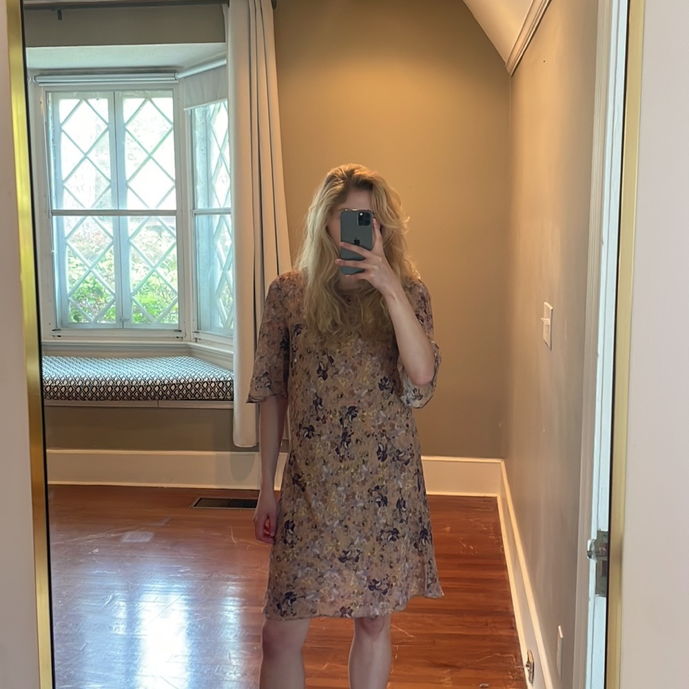 & Other Stories Women's Yellow Ditsy Floral Print Mini Dress